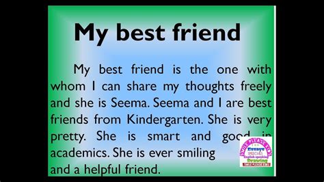 My Best Friend Essay In English By Smile Please World Youtube