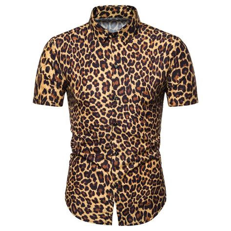 2020 Leopard Print Miicoopie Mens Short Sleeve Fashion Shirts For