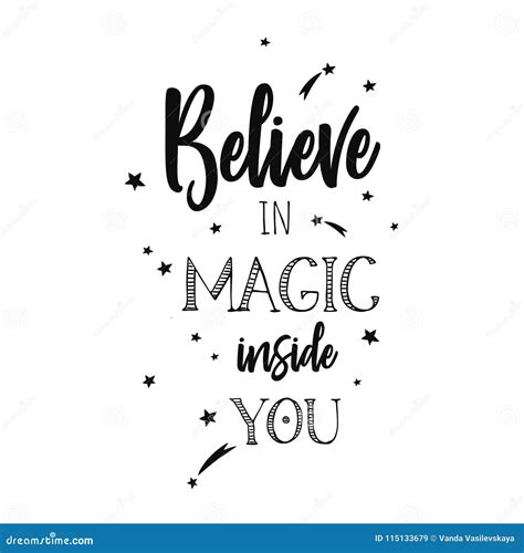 Believe In Magic Inspirational Vector Stock Vector Illustration Of