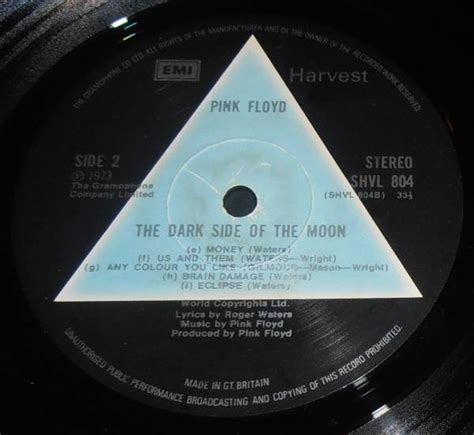 Pink Floyd Dark Side Of The Moon Lp First Press Solid Blue A2 B2 Vinyl