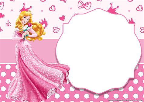 Background Disney Princess Invitation Template