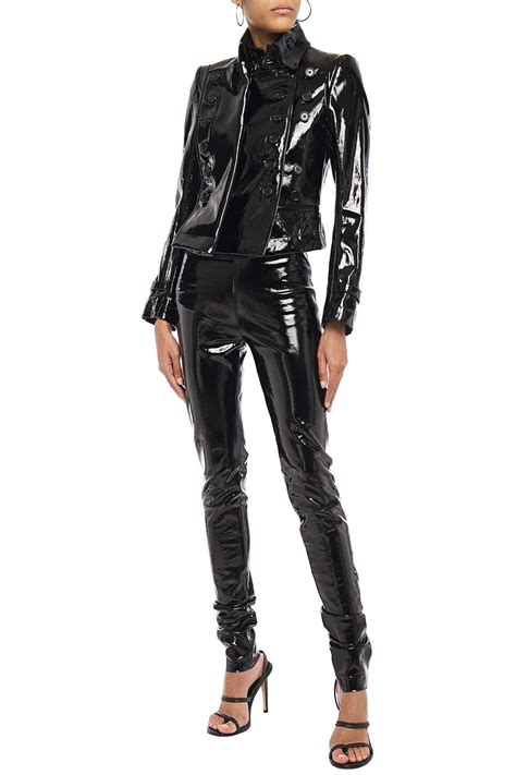 ann demeulemeester layered patent leather jacket the outnet