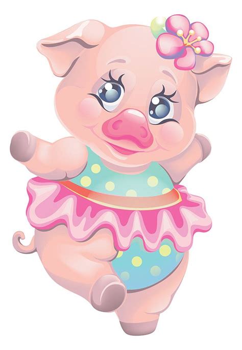 Vector Cartoon Character Cute Piggy In 2023 Cute Piggies Pig Cartoon