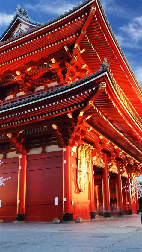Sensoji-ji red Japanese temple in Asakusa, Tokyo wallpaper - backiee