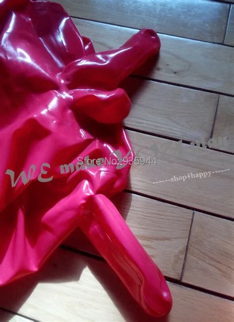 shop4happy latex catsuit fullcover catsuit attached gloves socks hood latex condom sack rubber