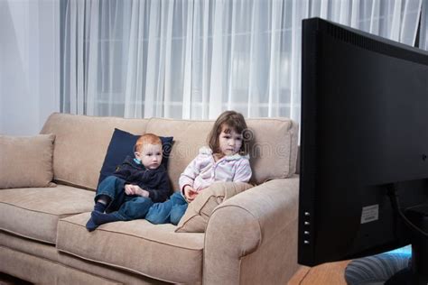 Kids Watching Television Stock Image Image Of Friend 15275703
