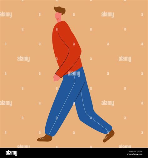 Illustration Vector Design Of Walking Man Character Taking Steps