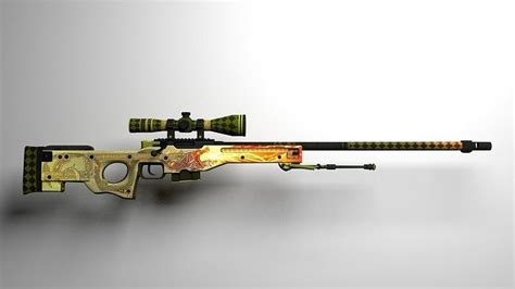 Csgo Awp Dragon Lore Free 3d Model Cgtrader