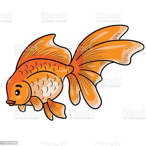 Dessin Animé Mignon De Goldfish Vecteurs Libres De Droits Et Plus D