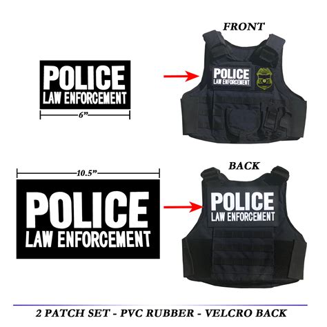 Tactical Patch Set For Body Armor Pvc Rubber Law Enforcement Patches F