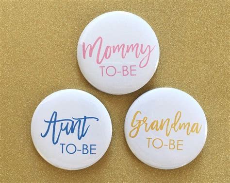 Baby Shower Pins Floral Mommy Aunt Grandma To Be Buttons Baby Shower