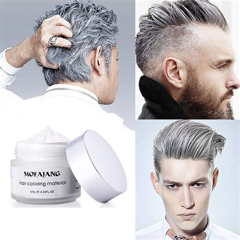 So when you're choosing a hairstyle, you want to choose. Men Women Silver Ash Grey Hair Wax Hair Pomades Natural ...