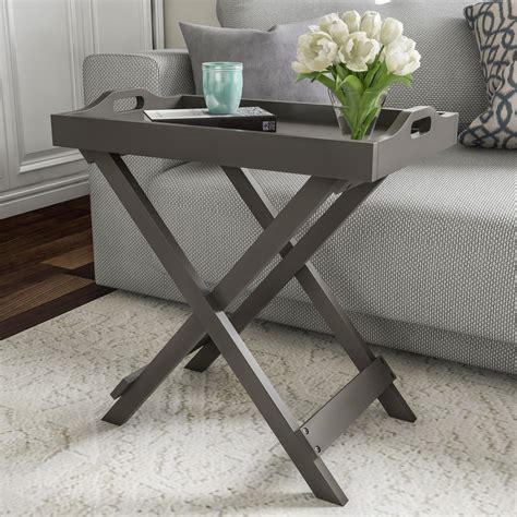 End Table Folding Modern Wooden Contemporary Side Table Portable Home