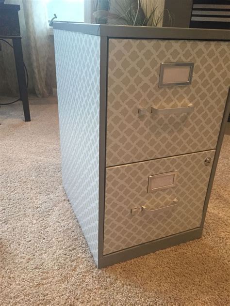 Budget cabinet makeover hi everyone! Filing cabinet, File cabinet makeover, Contact paper file ...