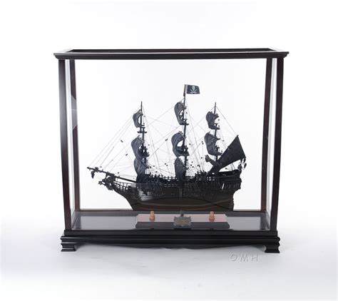 Xl Tall Ship Model Display Case Table Top Wood And Plexiglass Cabinet