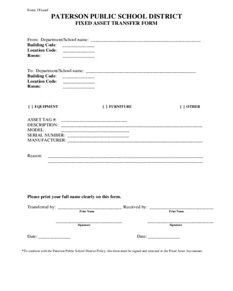 Asset Transfer Form Fillable Printable Pdf And Forms Handypdf