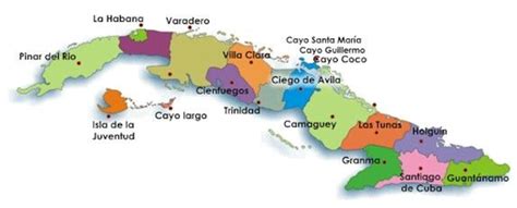 Mapa De Cuba Lugares A Visitar Pinterest