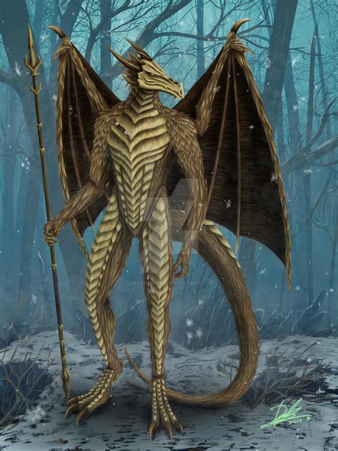 Humanoid Dragon Anthropomorphic Dragon By Drakiizusven On Deviantart