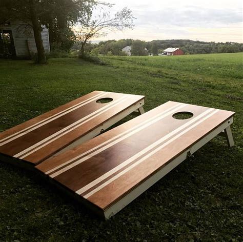 Stained Cornhole Boards Corn Hole Board Toys And Games Stained