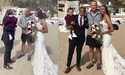 Tom Hanks Gives Two Brides A Shock As He Crashes Their Wedding In Santa Monica Daily Mail Online