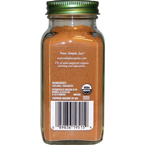 Simply Organic Organic Ceylon Cinnamon 208 Oz 59 G