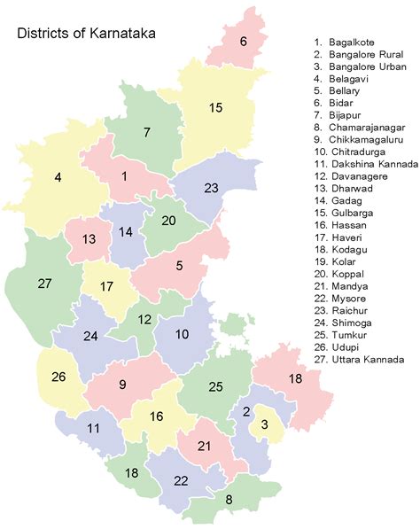 Karnataka map with social distancing. Districts Map of Karnataka - Mapsof.Net