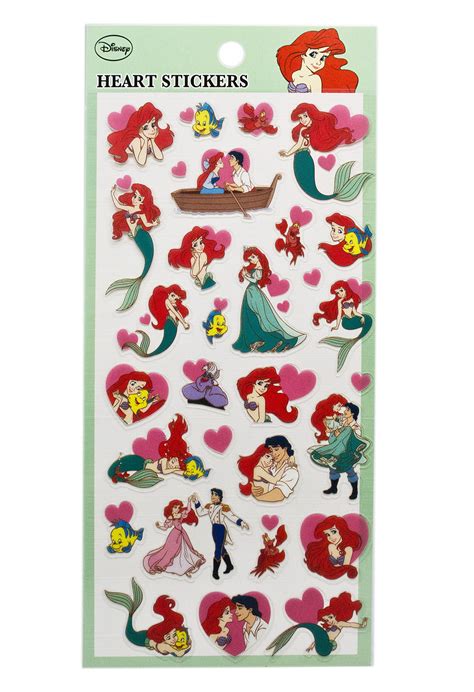 Disneys The Little Mermaid Princess Ariel Hearts Sticker Set