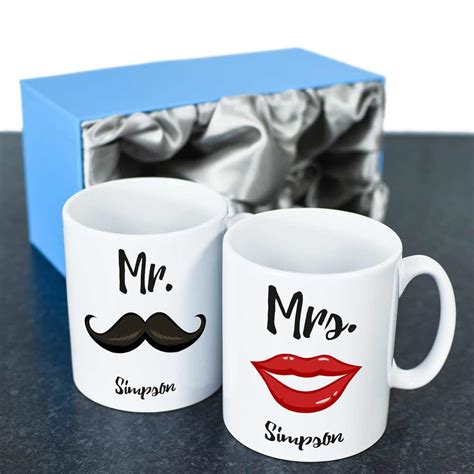 Personalised Mr And Mrs Mug Set