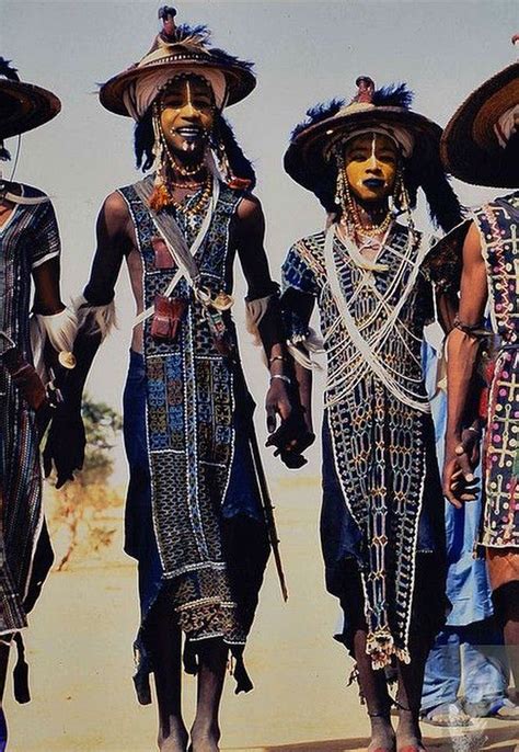 Wodaabe Young Men Participating In The Yaake Dance During The Gerewol