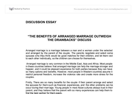 For Or Against Marriage Essay