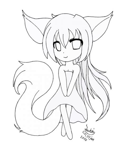 Fox coloring pages help kids to learn more about the small cute animal with flattened skull, triangular face, pointed ears, long rostrum, and bushy tails. Anime Wolf Girl Coloring Pages at GetColorings.com | Free ...