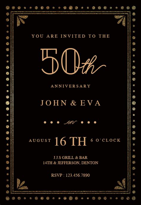 fancy night anniversary invitation template