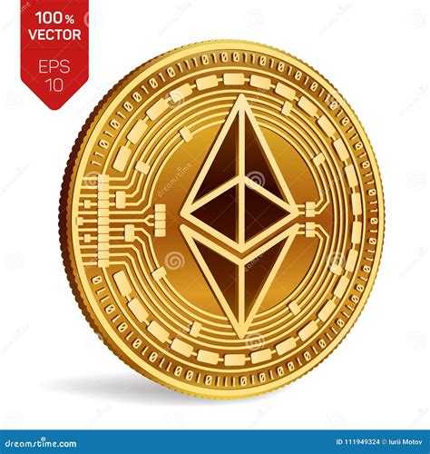 Ethereum 3d Isometric Physical Coin Digital Currency Cryptocurrency