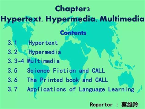 Ppt Chapter3 Hypertext Hypermedia Multimedia Powerpoint