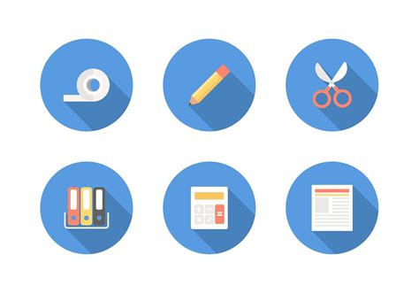 Free Flat Office Supply Vector Icons 87945 Vector Art At Vecteezy