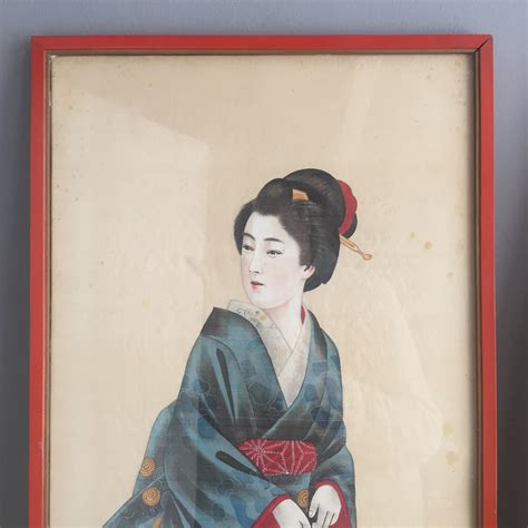 1930s Japanese Silk Paintings Etsy Uk