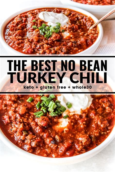 Mix all ingredients together in bowl. The Best No Bean Turkey Chili | Recipe | Turkey chili ...
