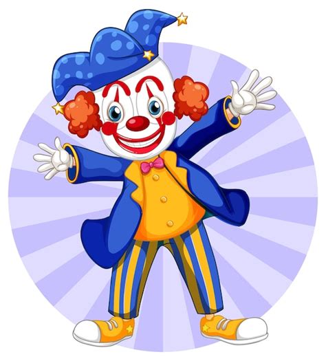 Free Vector Colourful Clown Cartoon Character