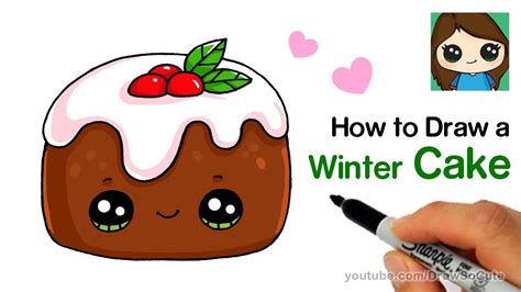 How To Draw A Christmas Chocolate Baby Cake Easy Youtube