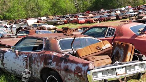 Old Abandoned Drag And Rare Cars In Junkyard Abandoned Muscle Cars In