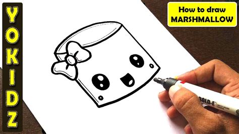 How To Draw A Marshmallow Cute And Easy Youtube