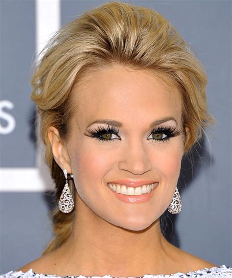 Carrie underwood really short hair. Carrie Underwood Long Straight Golden Blonde Updo