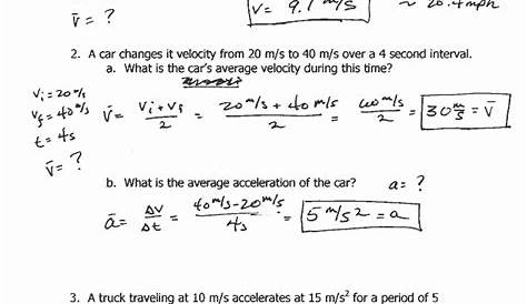 50 Acceleration Practice Problems Worksheet