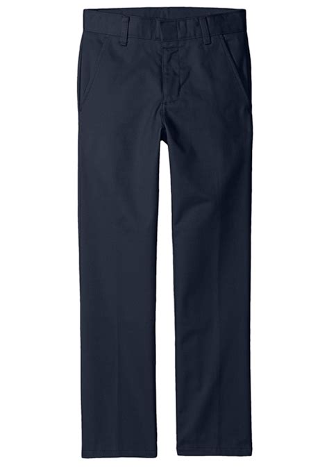 Wholesale Boys School Uniform Slim Fit Flat Front Pants With Double