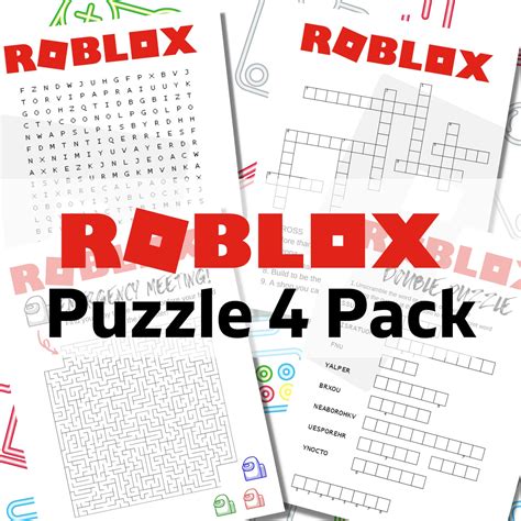 Roblox 4 Puzzle Pack Etsy