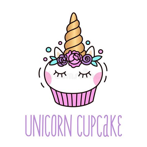 Learn how to draw a sweet, magical unicorn cake step by step easy. Cute Unicorn Cupcake On A White Background. Stock Vector - Illustration of cute, case: 98501028
