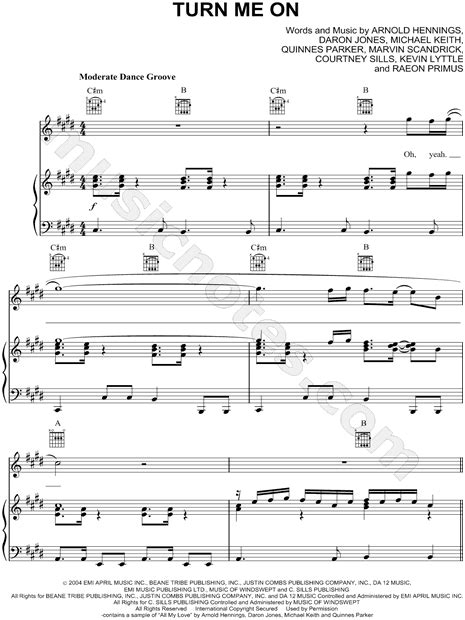 Create, play back and print beautiful sheet music with free and easy to use music notation software musescore. Kevin Lyttle "Turn Me On" Sheet Music in C# Minor ...