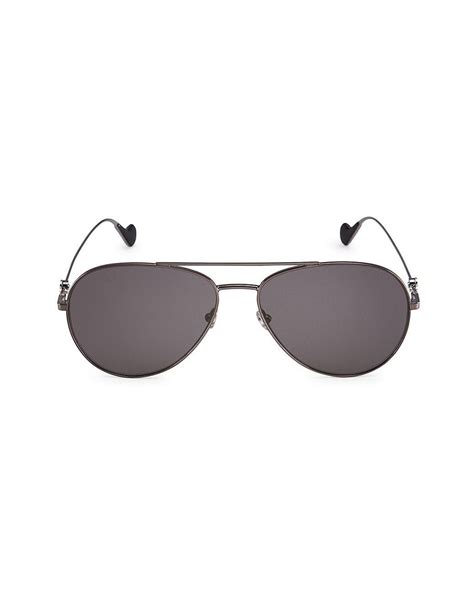Moncler 62mm Metal Aviator Sunglasses In Metallic For Men Lyst