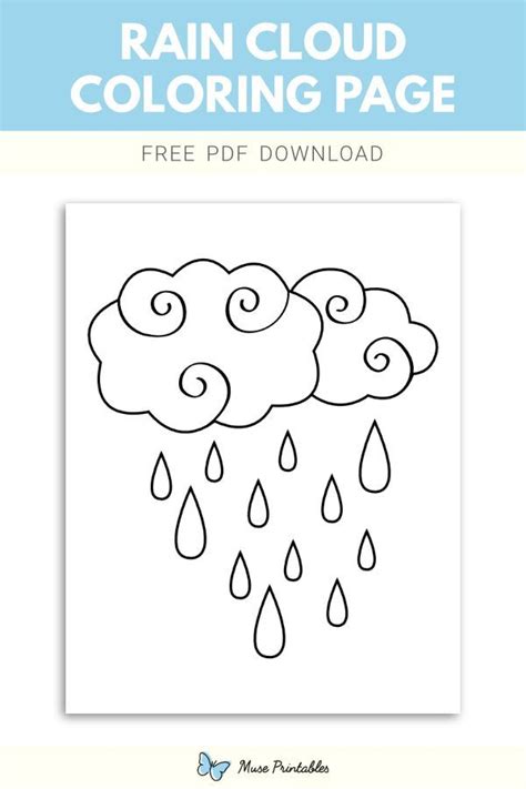 Free Rain Cloud Coloring Page Rain Clouds Coloring Pages Clouds