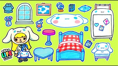 How To Draw Cinnamoroll Room Toca Life World Tutorial Paper Quiet Book DIY Paper Dolls Book
